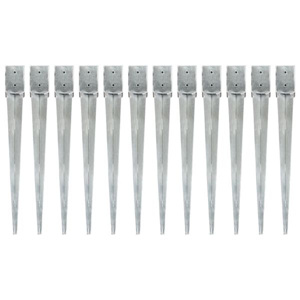 vidaXL maavaiad 12 tk h&otilde;bedane 10 x 10 x 91 cm tsingitud teras