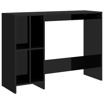 vidaXL kirjutuslaud, kõrgläikega must, 102,5 x 35 x 75 cm, puitlaastplaat