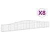 vidaXL kaarekujulised gabioonkorvid 8 tk, 400x30x40/60 cm, raud