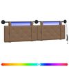 vidaXL Rippuv voodipeats LED-valgustusega Cappuccino Kunstnahk