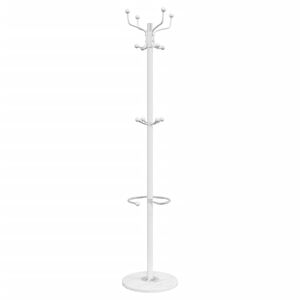 vidaXL riidenagi koos vihmavarju hoidjaga, valge, 180 cm, raud
