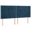 vidaXL voodipeats servadega, tumesinine, 163x16x118/128 cm, samet