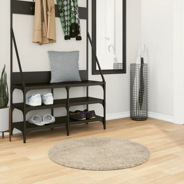 vidaXL vaip "ISTAN", kõrge narmaga, läikiv välimus, beež , Ø 80 cm