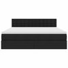 vidaXL LED-valgusega hoiuvoodi madratsiga Must 160 x 200 cm kangas