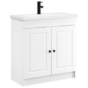 vidaXL Vannitoa m&ouml;&ouml;bleset Valge 56 x 37,5 x 81 cm Tehispuit