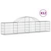 vidaXL kaarekujulised gabioonkorvid 12 tk, 200x30x40/60 cm, raud