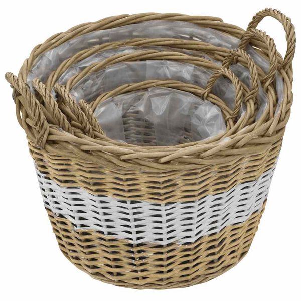 vidaXL taimelava 4 tk vitstest punutud, PE-voodriga