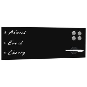 vidaXL seinakinnitusega must magnettahvel, klaas 60 x 20 cm