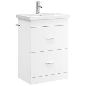 vidaXL Vannitoa m&ouml;&ouml;bleset Valge 61 x 40 x 84,5 cm Tehispuit