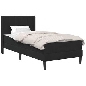 vidaXL Voodiraam madratsiga peaga Must 90 x 190 cm Samet