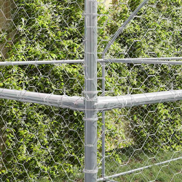 vidaXL Koerakuut 4 pcs H&otilde;bedane 8 x 2 x 2 m Tsingitud teras