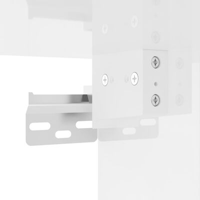 vidaXL telerikapp, kõrgläikega valge, 30,5 x 30 x 110 puitlaastplaat