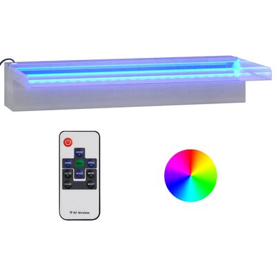 vidaXL purskkaevu kosk RGB LED-tuledega, roostevaba teras, 45 cm