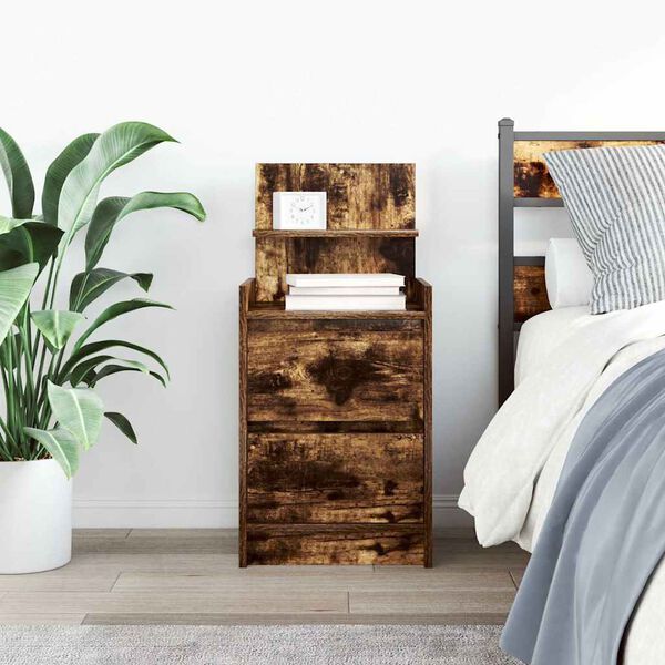 vidaXL &ouml;&ouml;kapp, 2 sahtliga, suitsutatud tamm, 38x34x80 cm