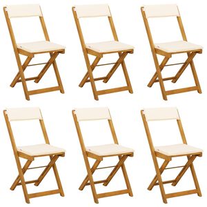 vidaXL V&auml;listel bistroo toolid 6 pcs Kreemvalge 40 x 53 x 80 cm