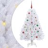 vidaXL Kunstlik kokkupandav j&otilde;ulupuu Valge 150 cm PVC ja teras