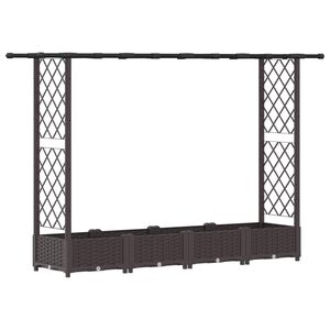 vidaXL T&otilde;stetud Padi Kase ja Katusega Pruun 203 x 40 x 121 cm PP