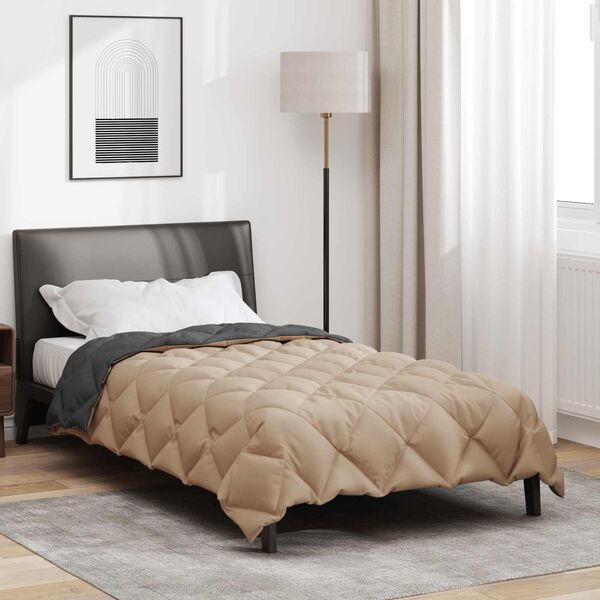 vidaXL Talve tek Antratsiit ja taupe 140 x 220 cm Mikrokiud