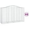 vidaXL kaarekujulised gabioonkorvid 8 tk, 200x50x120/140 cm, raud