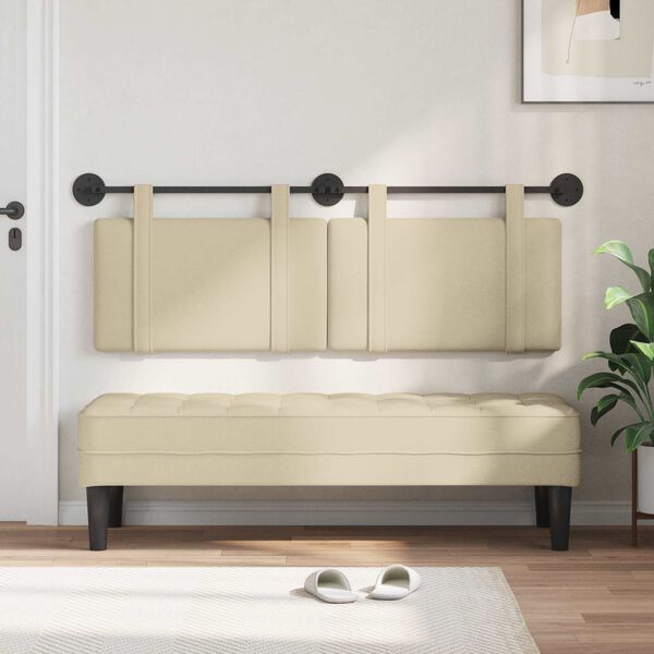 vidaXL Rippuv Peatoe Seinale kinnitatav cream 150 x 55 x 5 cm kangas