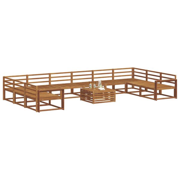 vidaXL V&auml;li diivanikomplekt 11 pcs Neutraalne Tugev akatsiapuu