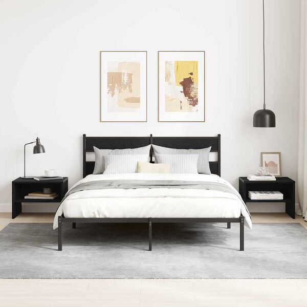 vidaXL &Ouml;&ouml;lambi kapp Must tamm 40 x 40 x 30 cm Tehispuit