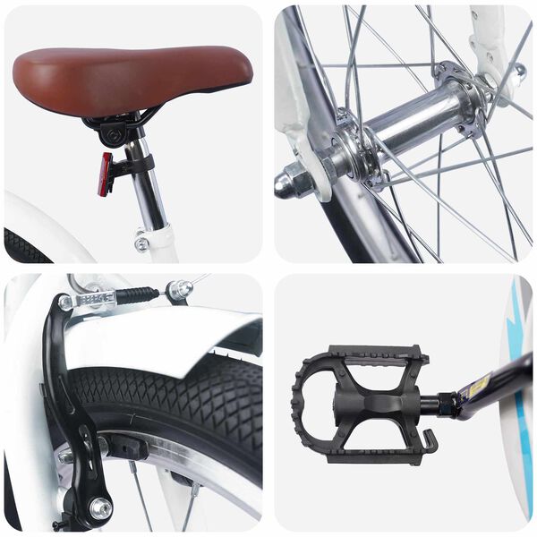 vidaXL Laste Bike 18 Tolli 5-7 aastastele Valge