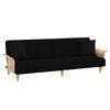 vidaXL diivanvoodi käetugedega, must, kangas