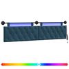 vidaXL Rippuv voodipeats LED-valgustusega Sinine Samet
