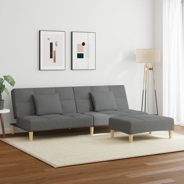 vidaXL 2-kohaline diivanvoodi jalapingiga, tumehall, kangas