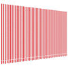vidaXL varikatuse asenduskangas, punase ja valge triibuline, 5x3 m