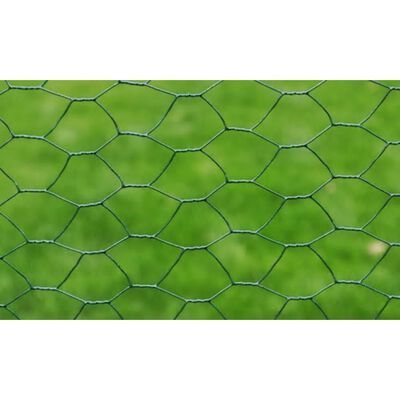 vidaXL kanade traataed tsingutud PVC kattega 25 x 0,5 m, roheline