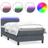 vidaXL kontinentaalvoodi madrats ja LED Tumehall 100x220 cm samet