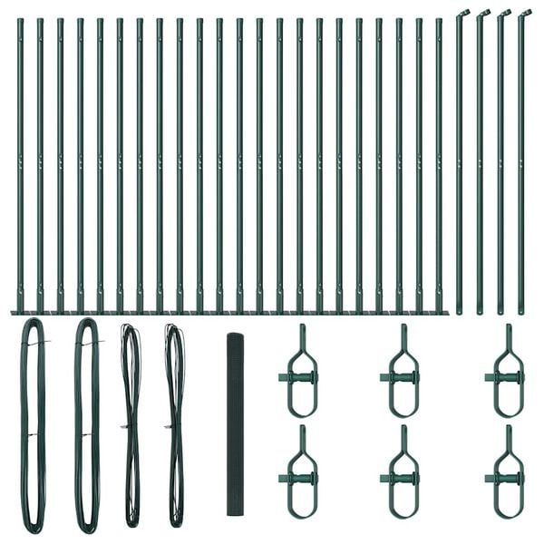 vidaXL Aiapost Roheline 50 x 1,4 m (12 x 12 mm v&otilde;rgu) Terased ja PVC