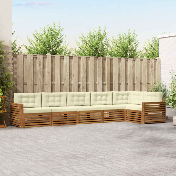 vidaXL V&auml;li diivanikomplekt padjaga 6 pcs Looduslik ja kreem