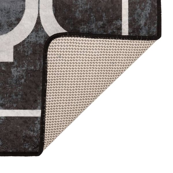 vidaXL vaip, pestav, must ja valge, 80 x 300 cm