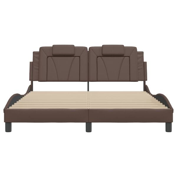 vidaXL voodiraam Viana ilma madratsita,pruun, 160x200 cm, kunstnahk