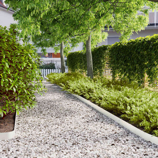 vidaXL Muru&auml;&auml;red 10 tk Valge 10x103 cm K&uuml;lmvaltsitud teras