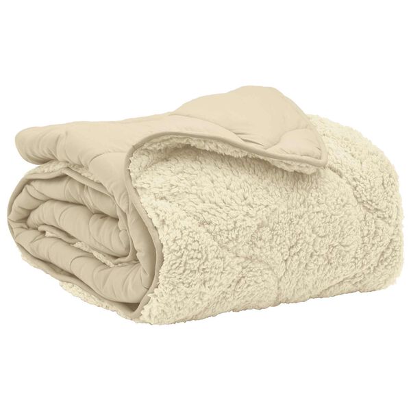 vidaXL Suvised teki cream 140 x 200 cm Mikrokiud ja Teddy villa