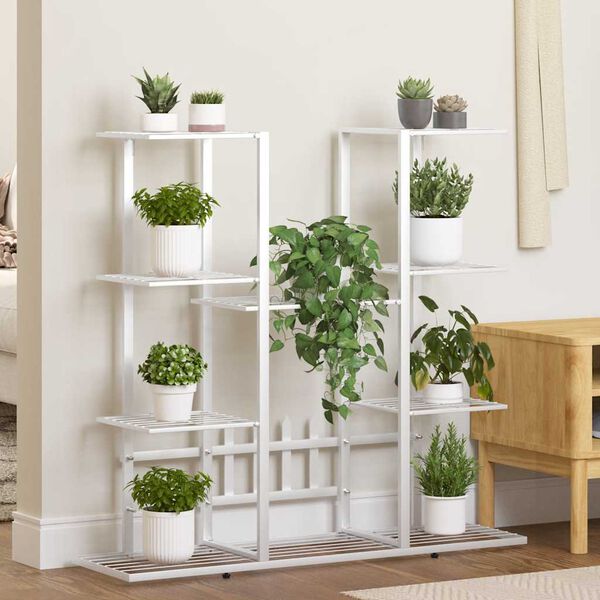 vidaXL lillealus, 94,5x25x89 cm, valge, raud