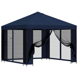 vidaXL Aia telk k&uuml;lgseintega 3 x 3 m Sinine Pol&uuml;ester ja teras 190 gsm