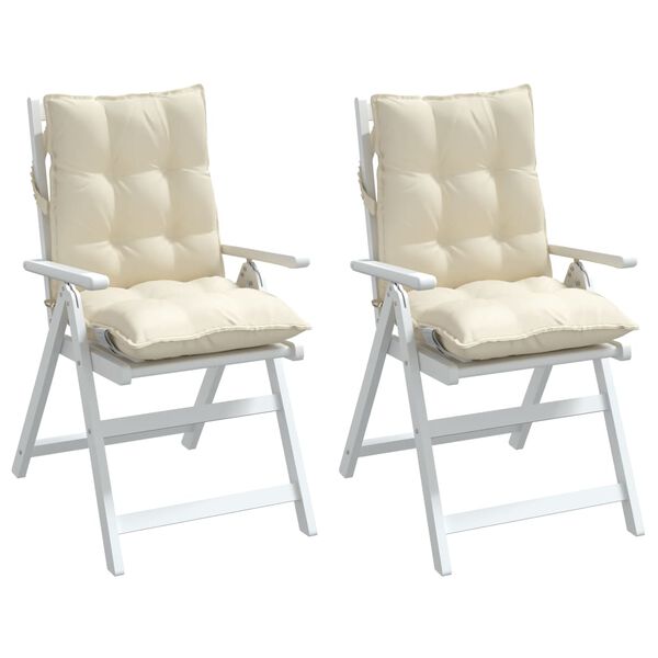 vidaXL madala seljatoega toolipadjad 2 tk, kreemjas, oxford kangas