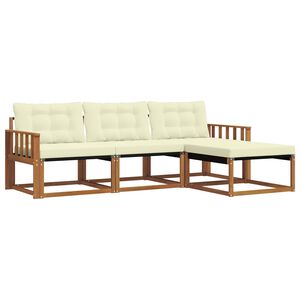 vidaXL V&auml;li diivanikomplekt padjaga 4 pcs Looduslik ja kreem