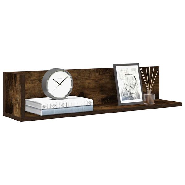 vidaXL seinariiulid 2 tk, suitsutatud tamm, 75x16,5x16,5 cm, tehispuit