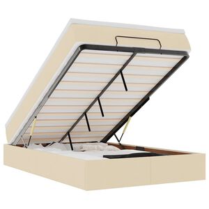 vidaXL Ottomani voodiraam madratsiga, kreemjas, 120x190 cm, kangas