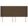 vidaXL voodipeats servadega, tumepruun, 163x16x118/128 cm, kangas