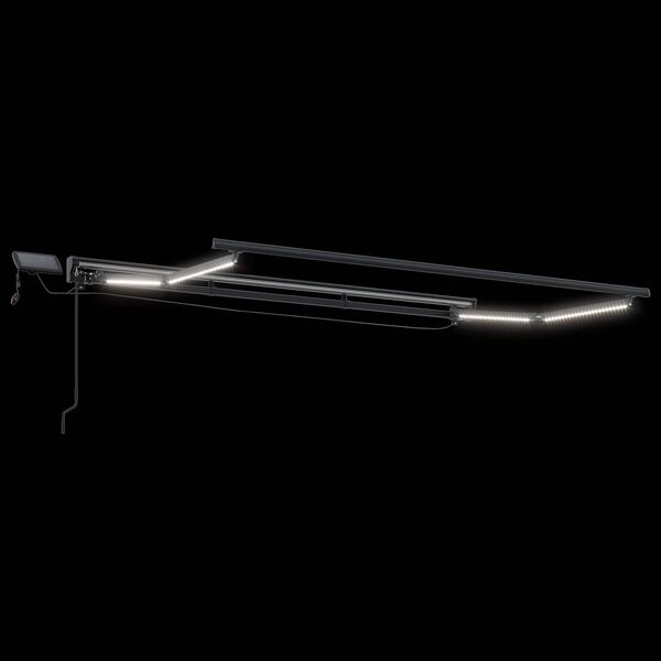 vidaXL Manuaalne varikatus LED-idega Must 3 x 2,5 m