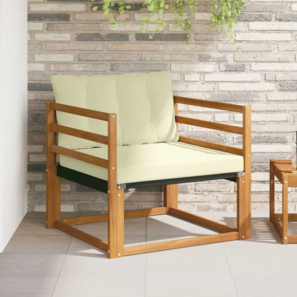 vidaXL V&auml;li diivanikomplekt Tugev acacia puit ja Textilene Neutraalne