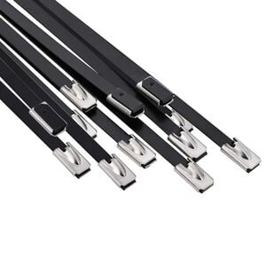 vidaXL Kaabli sidumine 12 tk 4,6 x 200 mm Must