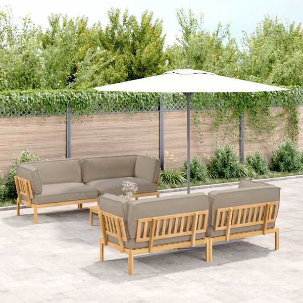 vidaXL Diivanikomplekt padjaga 5 pcs Pruunikashall Tugev akatsiapuu